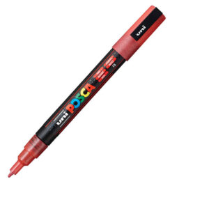 UNI akrilni marker PC-3M Posca 0.9-1.3 mm crveno sljokice