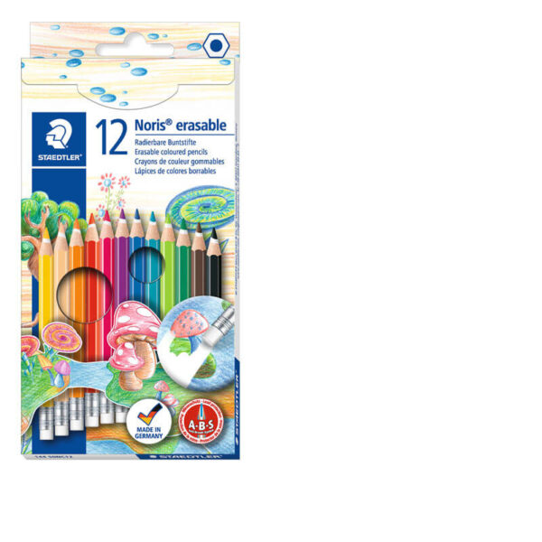 Drvene bojice sa gumicom set 12 (Noris Erasable) | Staedtler 144-50NC12