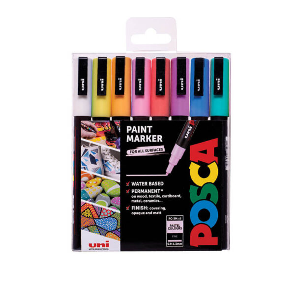 UNI Akrilni Marker Set POSCA 0.9-1.3mm (PC-3M Pastelne)