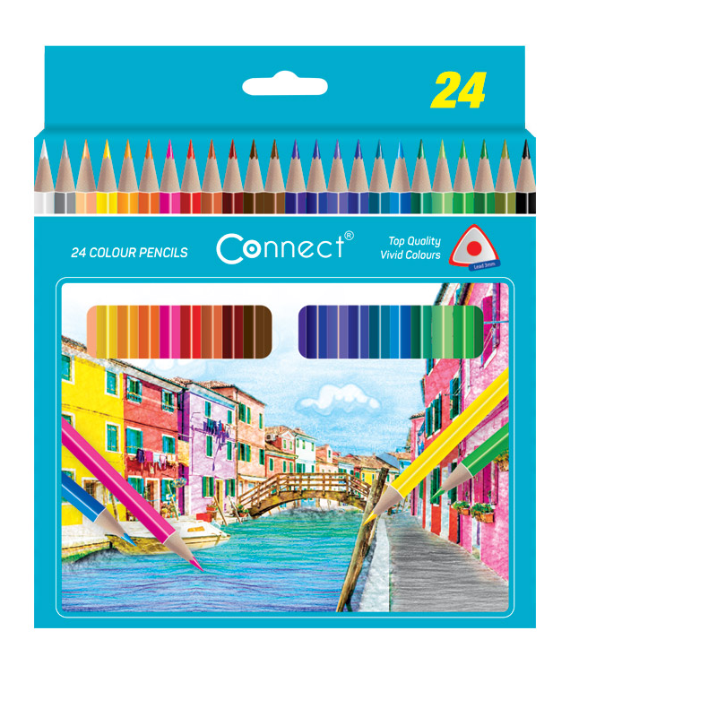 Drvene bojice set 24 (trouglaste) | Connect