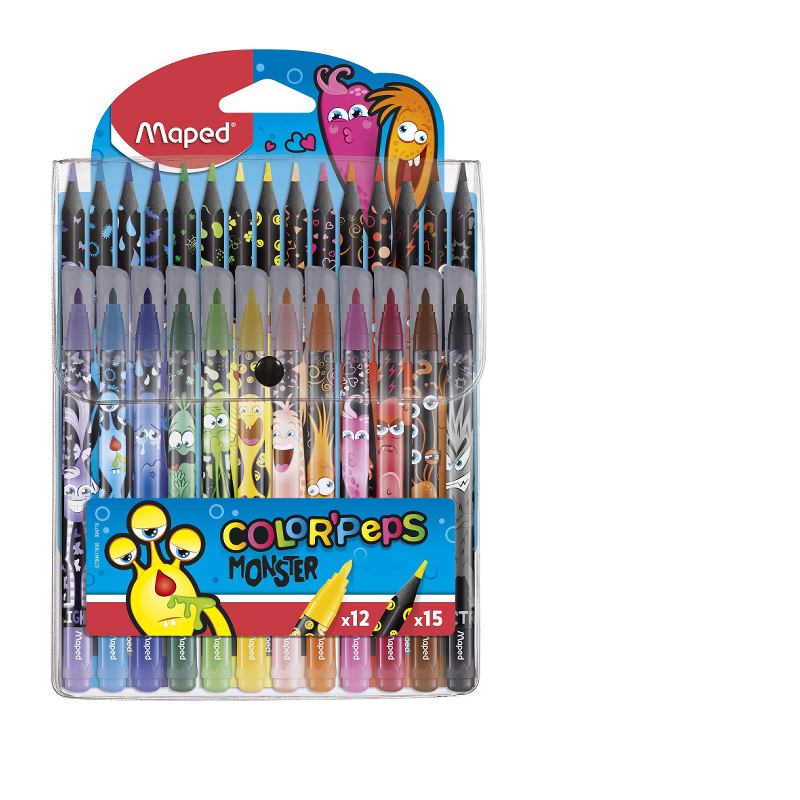 Flomasteri i drvene olovke set (Monster) | Maped